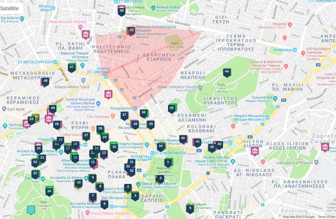 Ateny atrakcje turystyczne mapa
